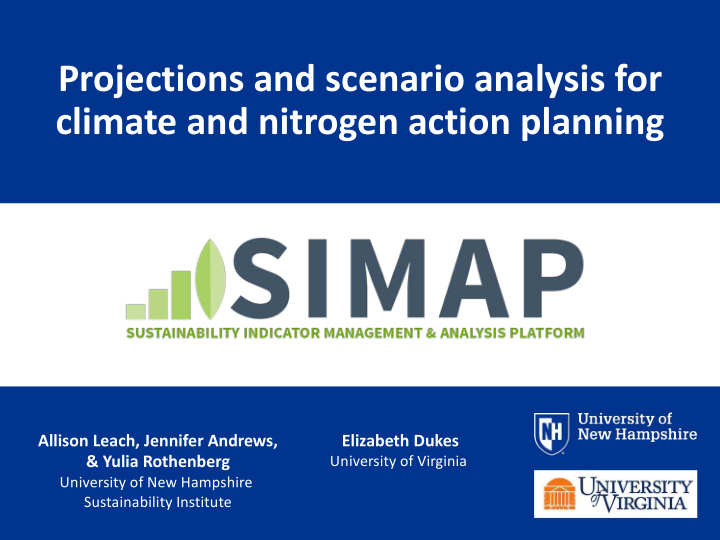 projections and scenario analysis for climate and