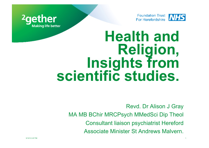 health and religion insights from scientific studies