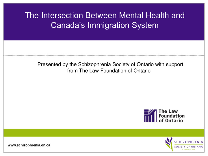 the intersection between mental health and canada s