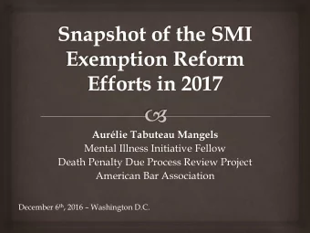 Mental Illness Initiative Fellow  Death Penalty Due Process Review Project  American Bar