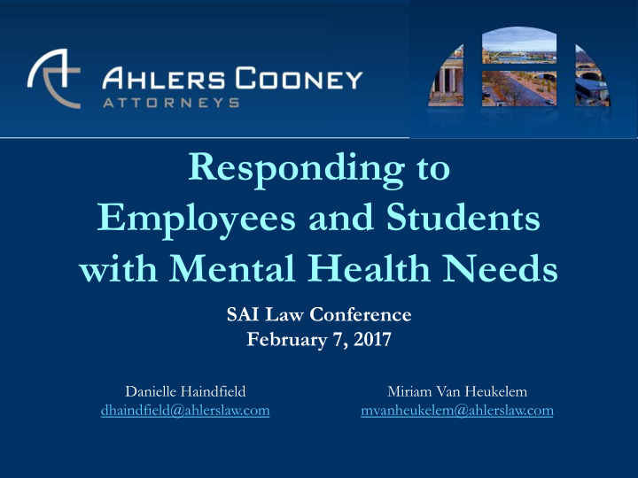 responding to employees and students with mental health