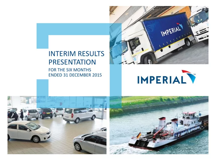 interim results presentation