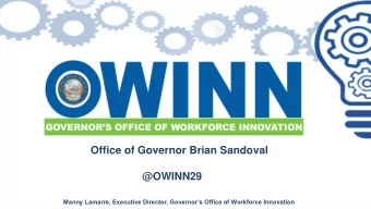 Office of Governor Brian Sandoval  @OWINN29 Manny Lamarre, Executive Director, Governors Office
