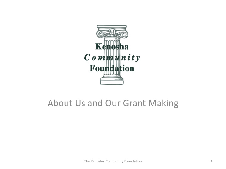 about us and our grant making