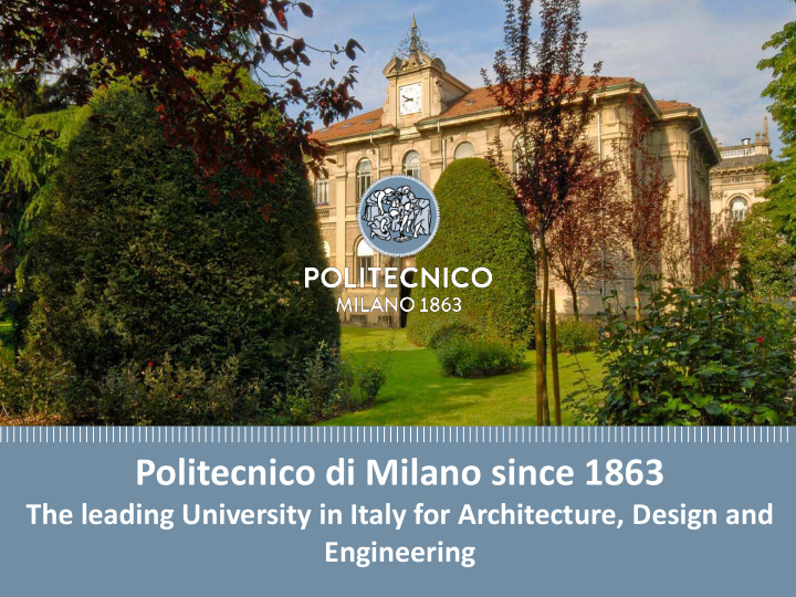 politecnico di milano since 1863