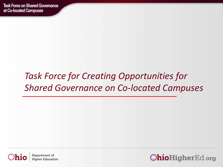 task force for creating opportunities for shared