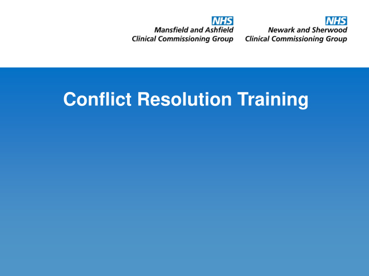 conflict resolution training why do we need conflict