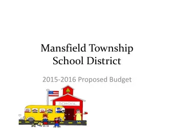 Mansfield Township  School District  2015-2016 Proposed Budget  Description of funds   Fund 10