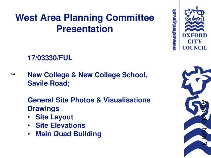 west area planning committee presentation