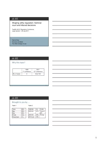 1  1.  Objectives  Re Michael &amp; Vodafone : Replicate the economically  efficient outcomes