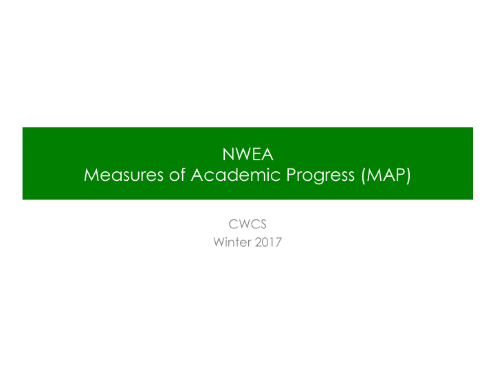 nwea measures of academic progress map