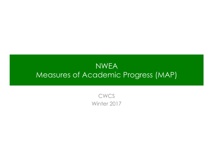 nwea measures of academic progress map
