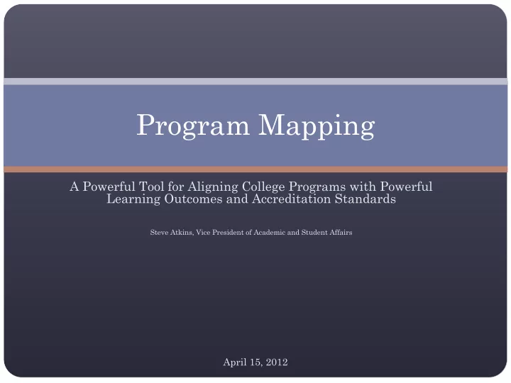 program mapping
