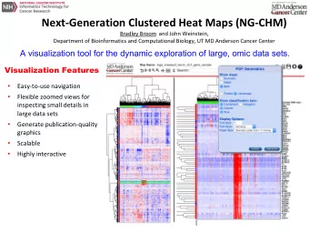 Next-Generation Clustered Heat Maps (NG-CHM)  Bradley Broom and John Weinstein,  Department of