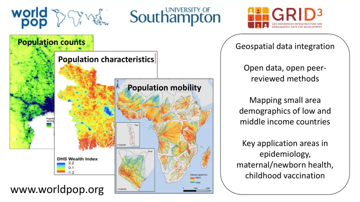 worldpop org uses of small area demographic