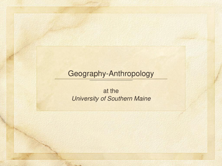 geography anthropology