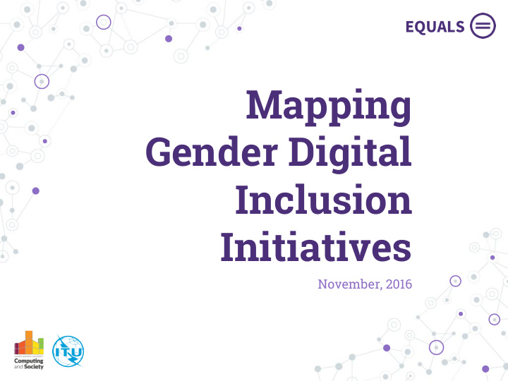 mapping gender digital inclusion initiatives