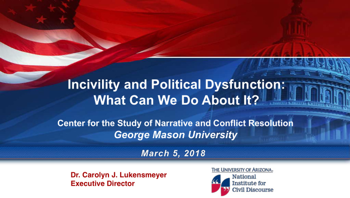 incivility and political dysfunction what can we do about