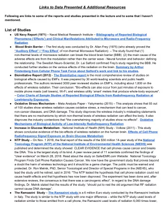 Links to Data Presented &amp; Additional Resources  Following are links to some of the reports and