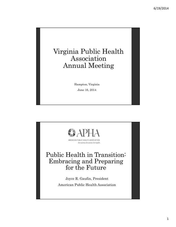 virginia public health association annual meeting