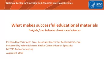 What makes successful educational materials  Insights from behavioral and socialsciences  Prepared