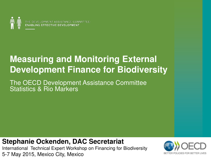 measuring and monitoring external development finance for