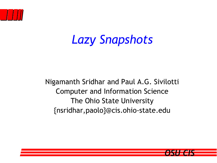 lazy snapshots