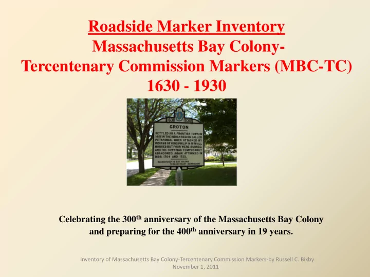 roadside marker inventory