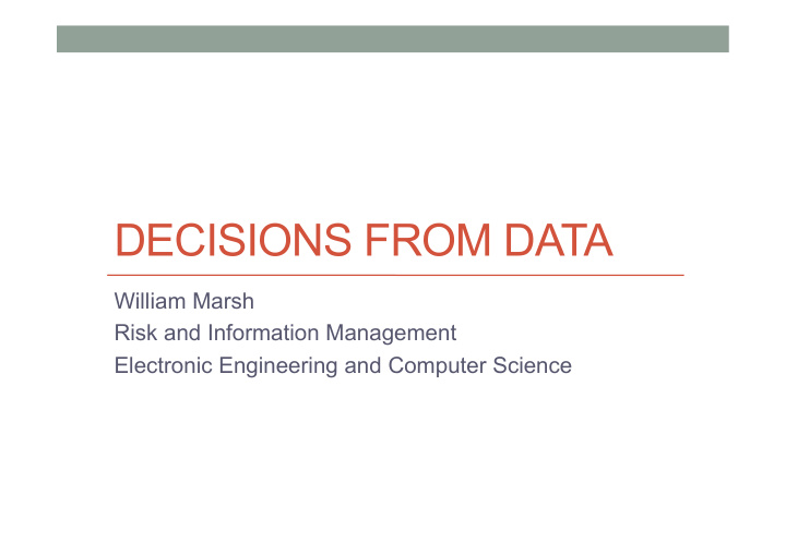 decisions from data