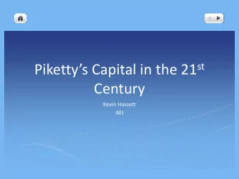 Pikettys Capital in the 21 st  Century  Kevin Hassett  AEI  Capital Income Explosion Scenario
