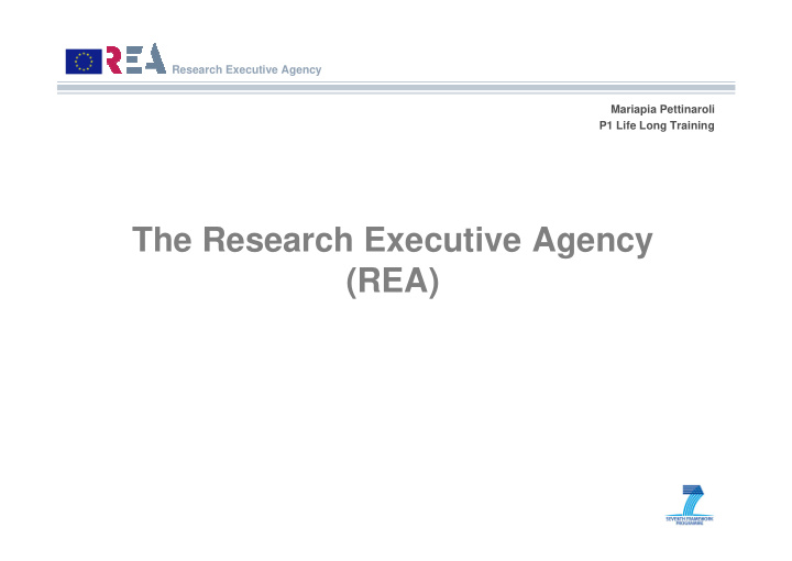the research executive agency rea
