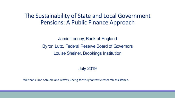 the sustainability of state and local government pensions