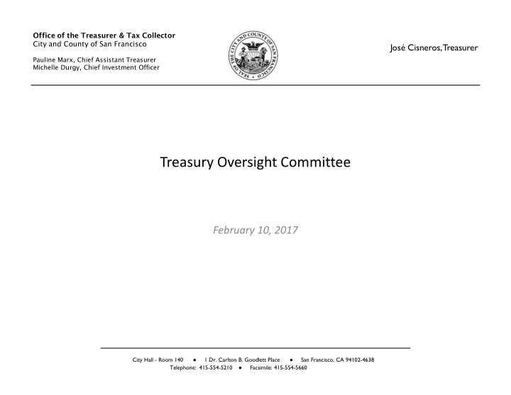 treasury oversight committee