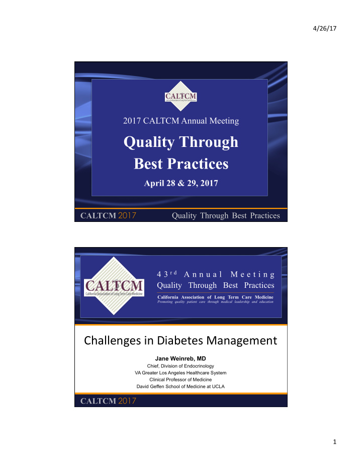 quality through best practices