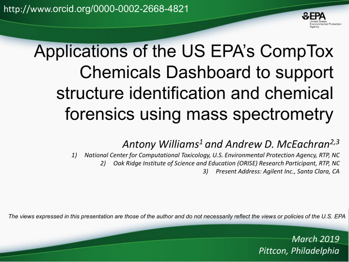 applications of the us epa s comptox chemicals dashboard