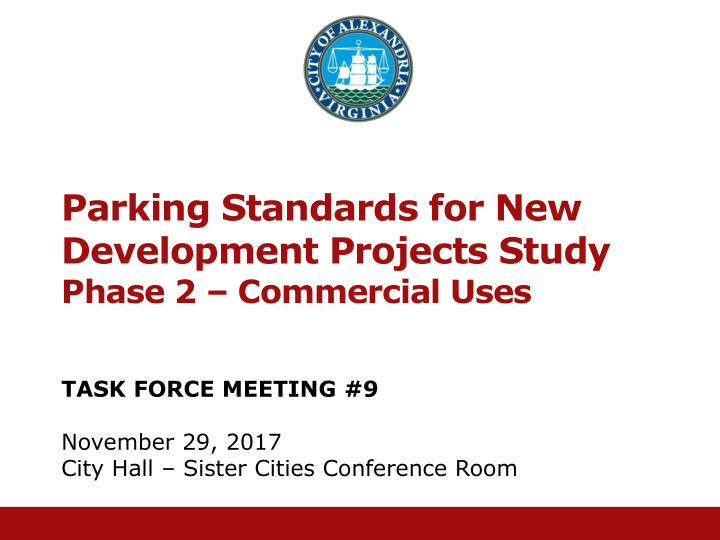 parking standards for new development projects study