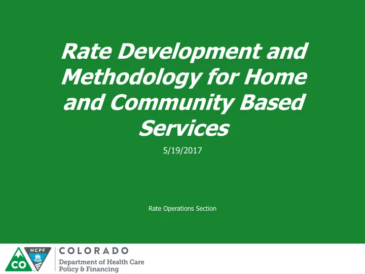rate development and