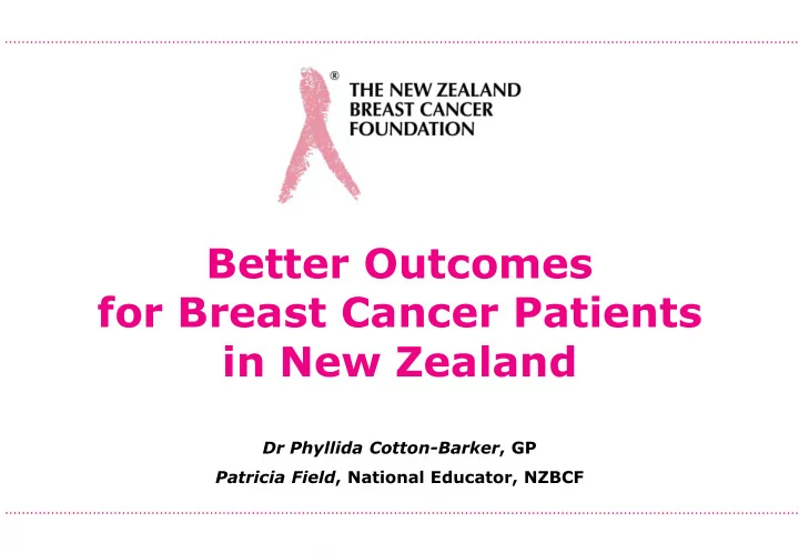 for breast cancer patients