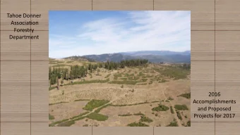 Forestry  Department  2016  Accomplishments  and Proposed  Projects for 2017  2016 Forestry
