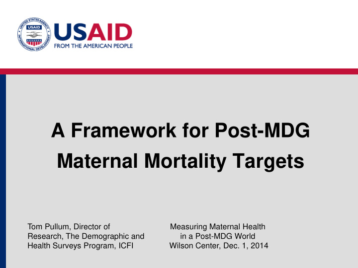 maternal mortality targets