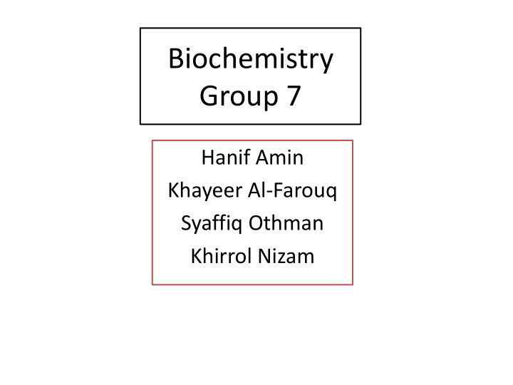 biochemistry group 7