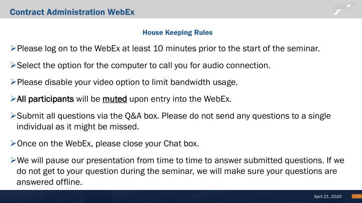 contract administration webex