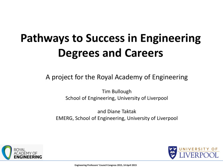 pathways to success in engineering degrees and careers