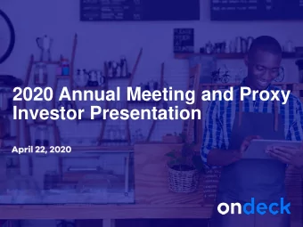 Investor Presentation  Notices  Click to edit the title of  your presentation      Click to