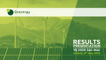 RESULTS  PRESENTATION  1Q 2020 Jan-Mar Madrid, 21 st May 2020  DISCLAIMER  By attending this