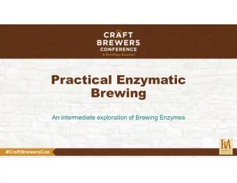 Practical Enzymatic  Brewing  An intermediate exploration of Brewing Enzymes  Presentation Summary