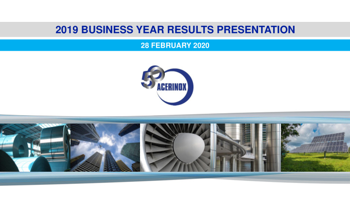 2019 business year results presentation