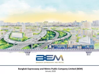 Bangkok Expressway and Metro Public Company Limited (BEM)  January 2020  BEM : Business Overview