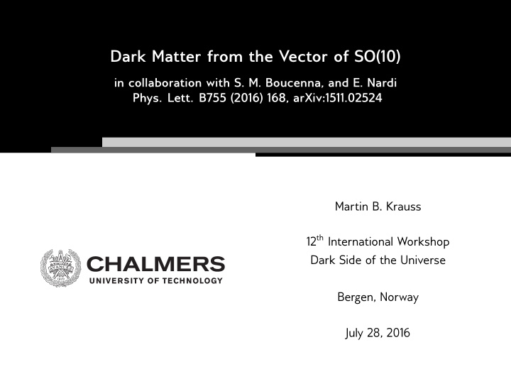 dark matter from the vector of so 10