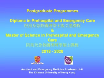 Diploma in Prehospital and Emergency Care    &amp;